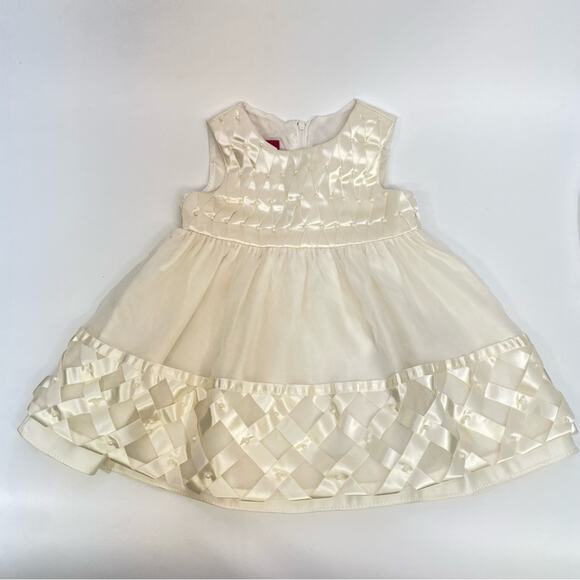 Princess Faith Cream Dress Set 12 Months Pearls Wedding Easter Party Dress - Picture 4 of 8